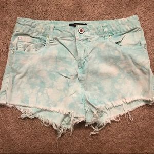 Marbled Teal cutoff Jean Shorts